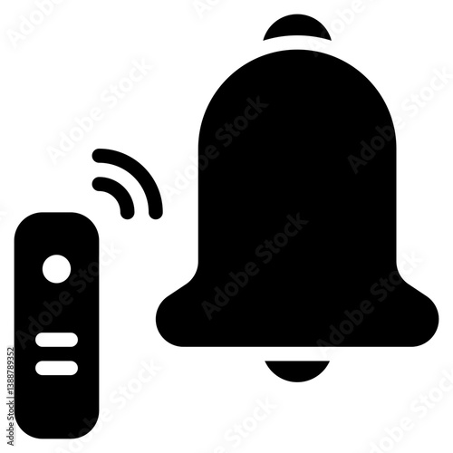 bell loud warning sound remote control solid glyph icon
