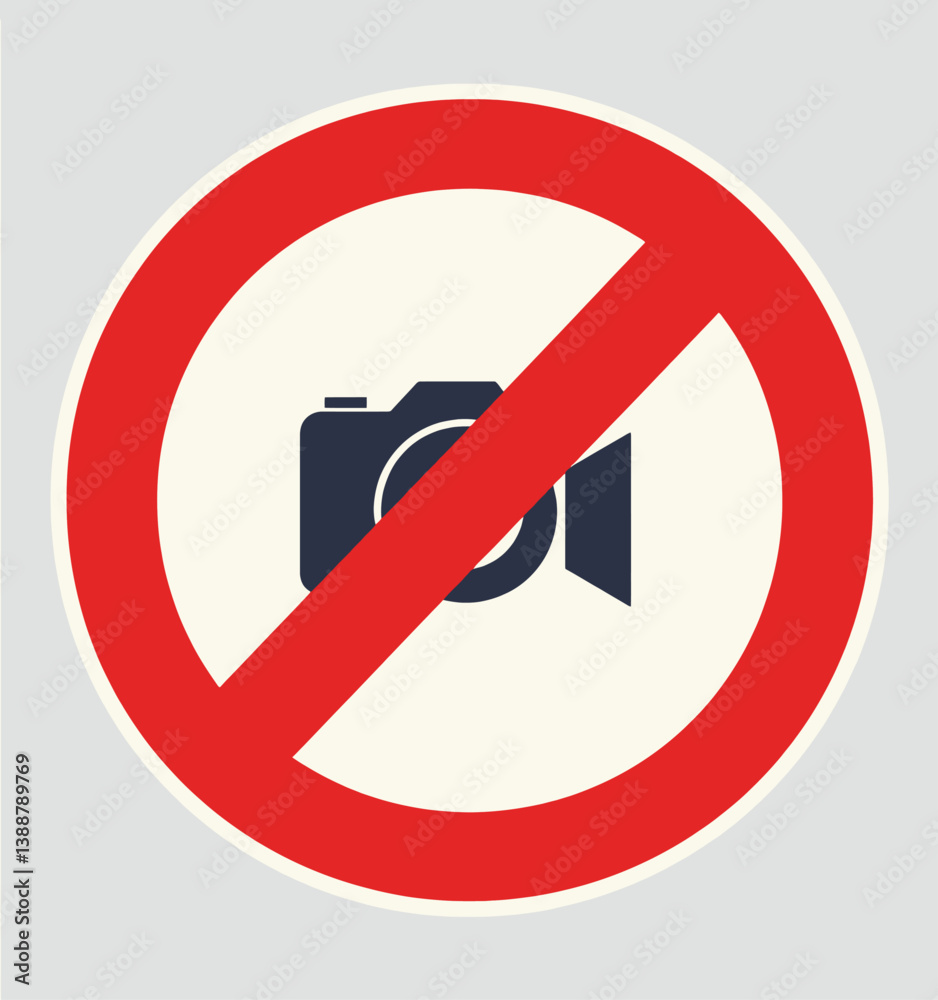 No Photography or Filming Red Circle Sign No Photography or Filming Red Circle Sign