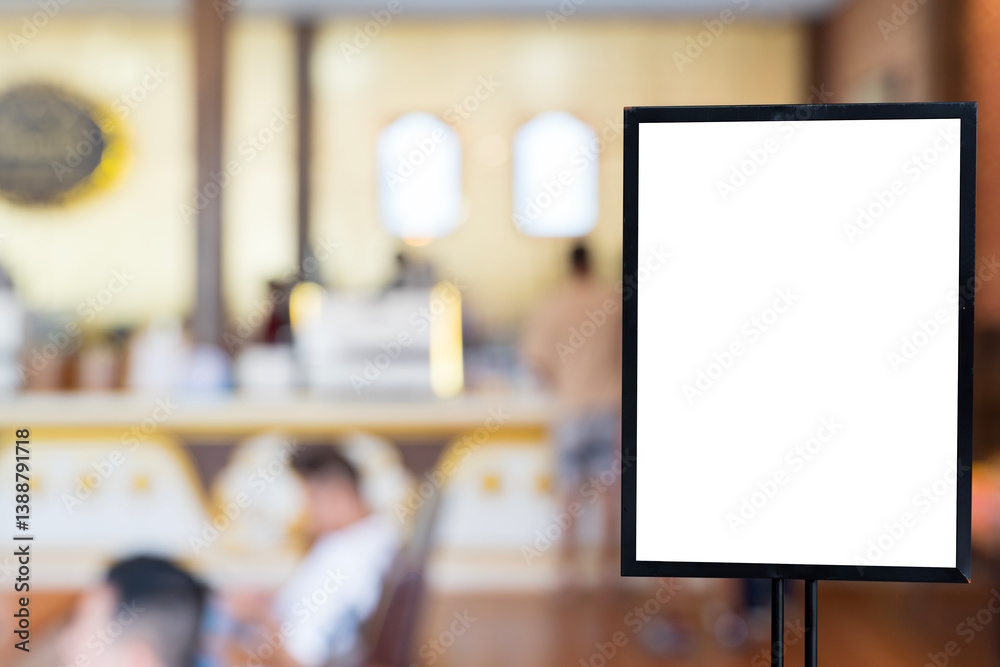 custom made wallpaper toronto digitalVertical empty advertising poster mock-up at the entrance of restaurant. Clipping path.