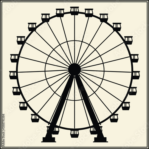 Ferris Wheel Silhouette, Amusement Ride