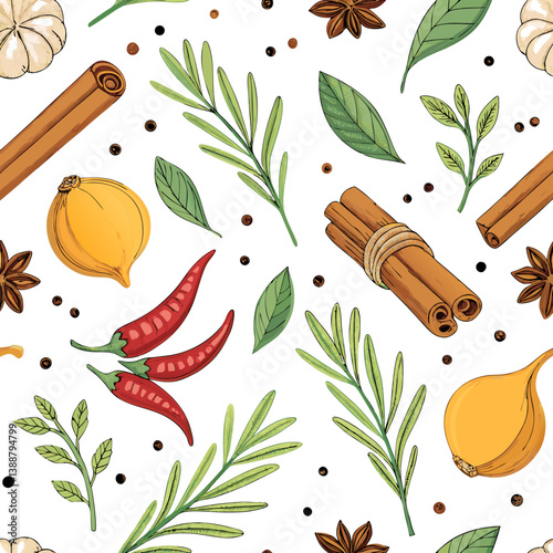 Create a bold, seamless vector pattern featuring nine distinct, repeating elements.  Ensure strong, clean lines and a high-resolution output.