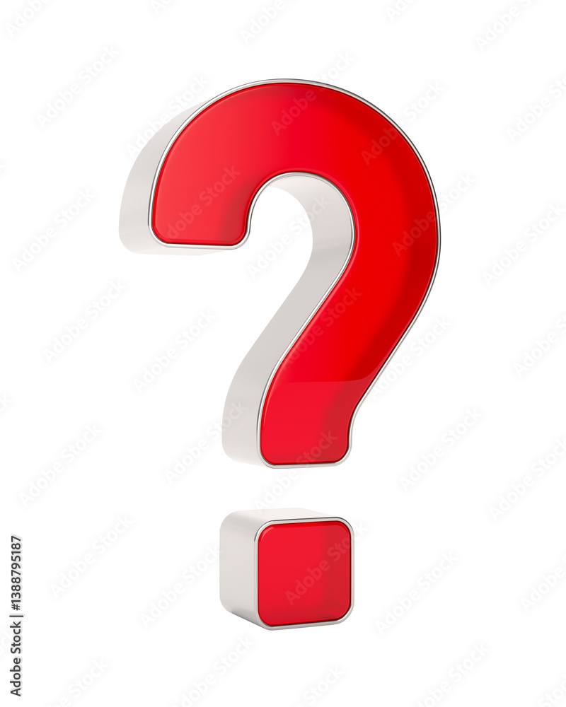 glass question mark on white background. Isolated 3D illustration glass question mark on white background. Isolated 3D illustration