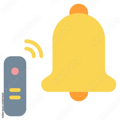 bell loud warning sound remote control flat style icon