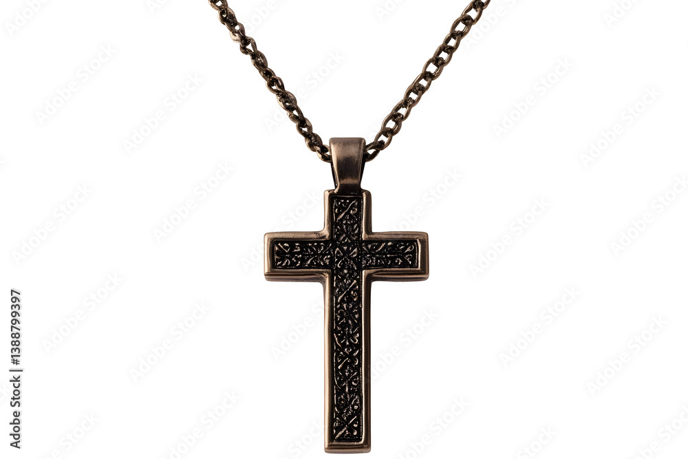 Silver Cross Pendant Isolated On Transparent Background Religious Illustration Silver Cross Pendant Isolated On Transparent Background Religious Illustration