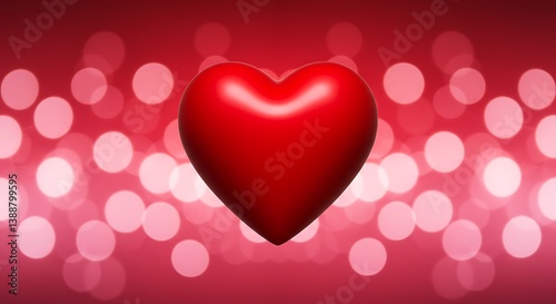 Crimson Heart: Romantic Bokeh Glow AI Generated