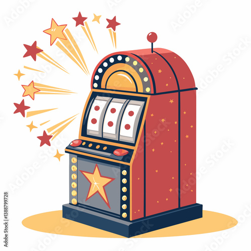 Design a bold, vector illustration of a slot machine bonus symbol, emphasizing a strong, thick stroke outline.