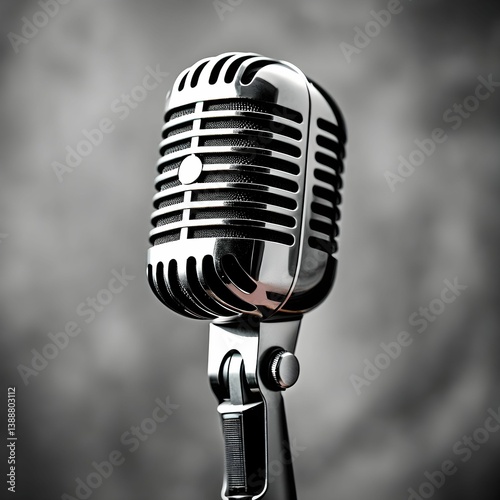Obraz na płótnie vintage microphone on black background w salonie