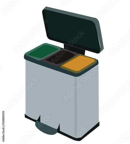  in-house trash bins.Metal and plastic garbage containers.