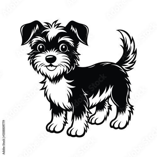 Adorable small puppy silhouette