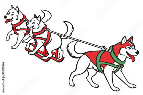 Black and white vector illustration of a running funny pet dog silhouette