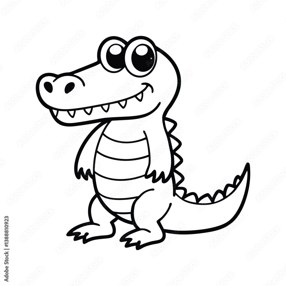 Fototapeta premium Alligator character in a stylish jacket silhouette