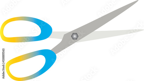 Blue scissors vector design.