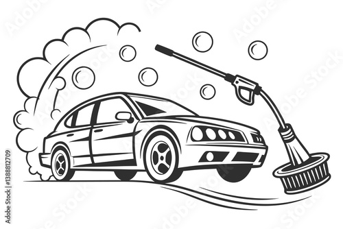 Vector car wash icon design for auto vehicle transportation