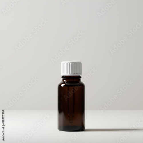 amber bottle mockup isolated