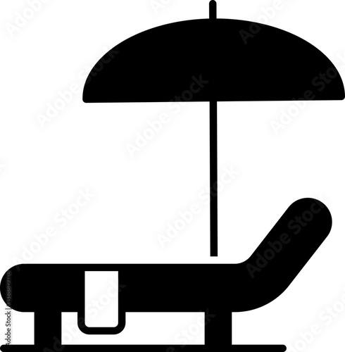 Sun Bed Vector Stock Icon