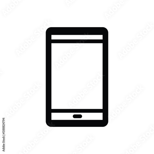Smartphone icon, Mobile symbol, Cellphone icon in line art style, Telephone sing flat icon style vector illustration.