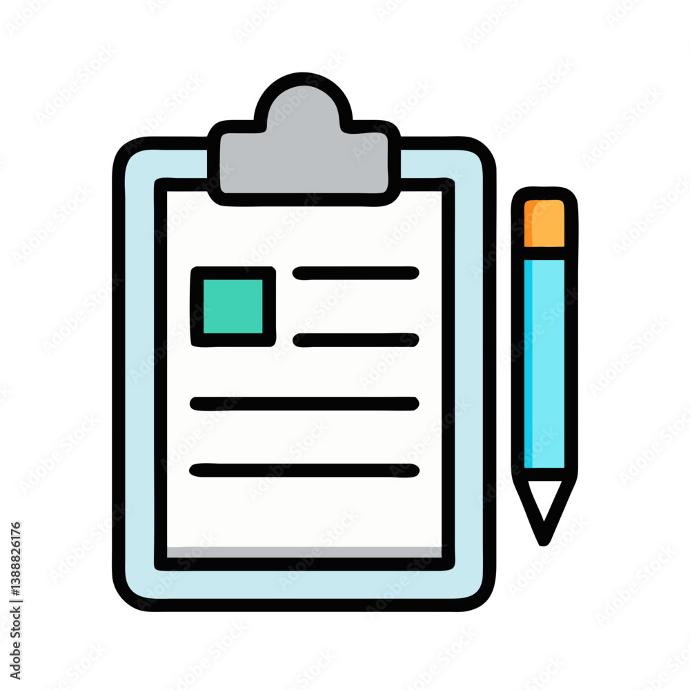 Clipboard with Letter and Pencil Icon Design Clipboard with Letter and Pencil Icon Design