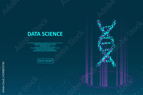 Big genomic data visualization. DNA test, genom map. Graphic concept for your design