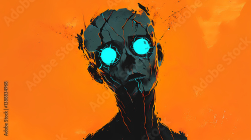 cracked faceless figure