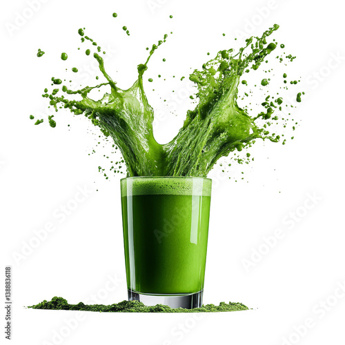 Green Juice Splash in Glass, Isolated on Transparent Background, Healthy Drink, Photography, Green Juice, Healthy, Smoothie