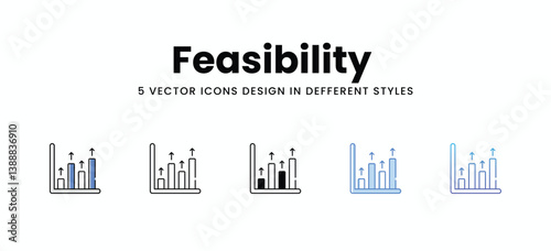 Feasibility  vector icons set stock illustration