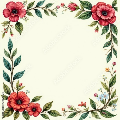 Whimsical hand-drawn frames, vintage floral borders & doodles , art, illustration, photo frame