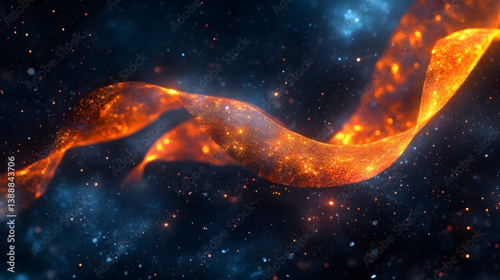 Obraz premium Cosmic Fire Ribbon in Deep Space