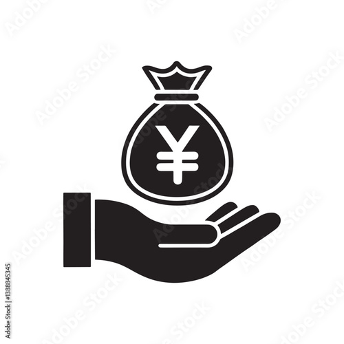  Hand Holding Dollar Coin Symbol icon vector