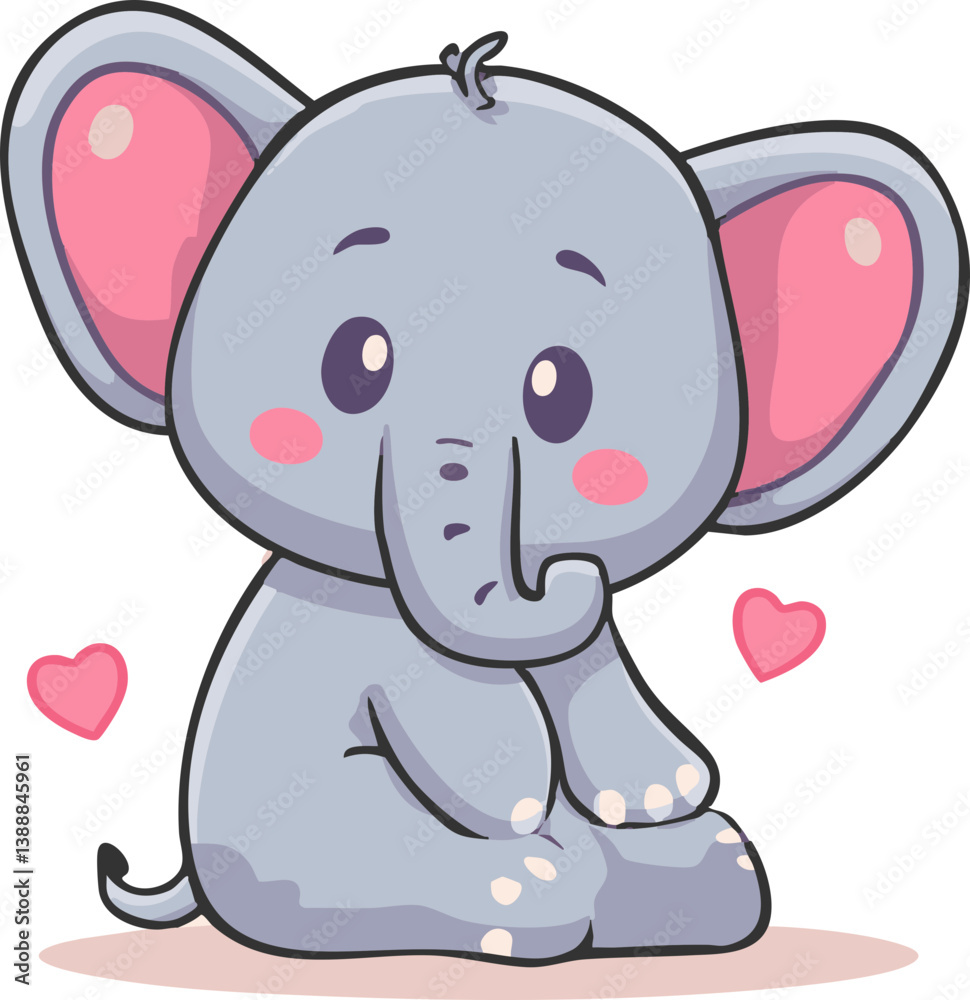 Fototapeta premium Cute elephant with heart