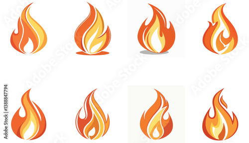 set of fire icons Vector Design_ Fire Vector Design