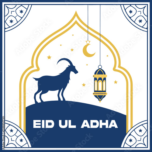 Eid Al Adha Mubarak Banner flat Illustration Design
