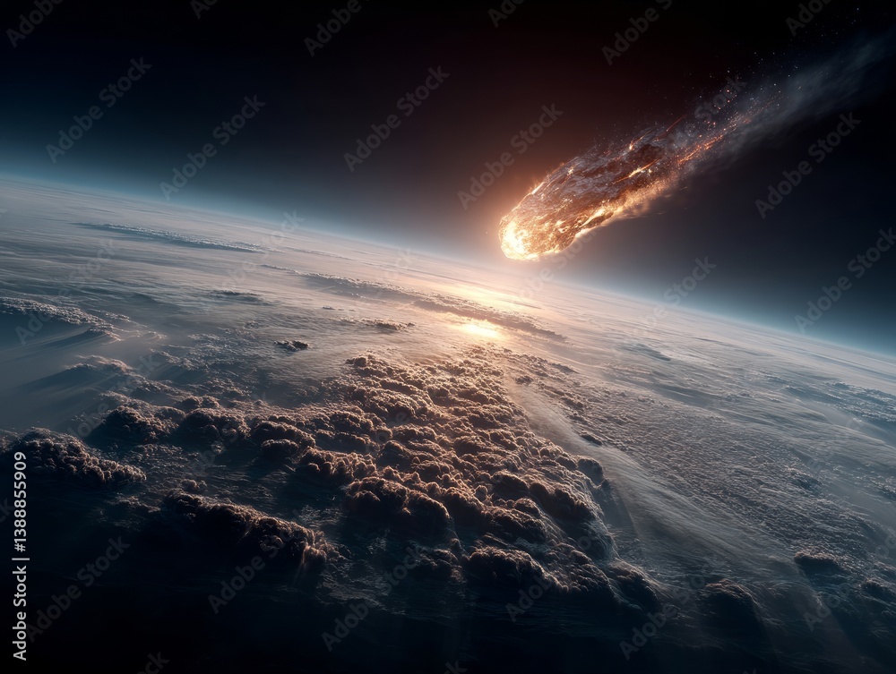 a huge asteroid falling on Earth