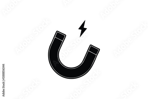 Magnet icon silhouette on white background