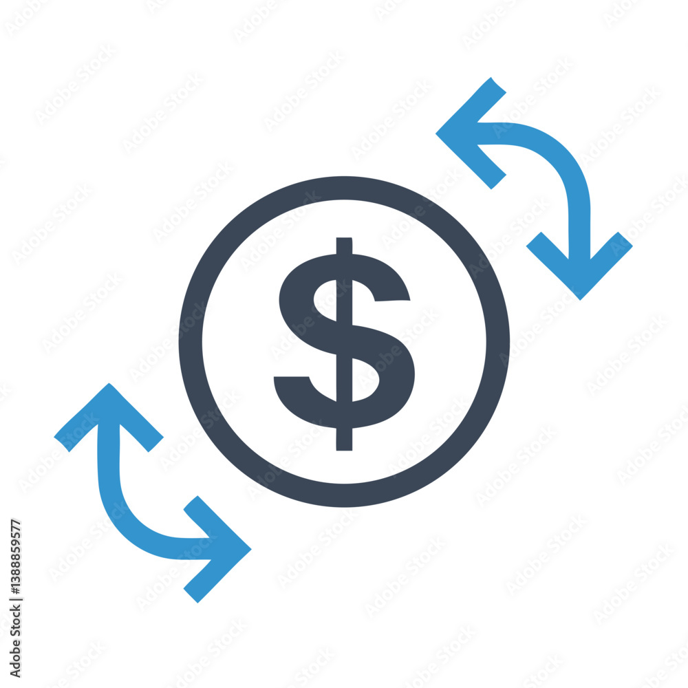Dollar Sign with Focus Arrows Icon Design Dollar Sign with Focus Arrows Icon Design