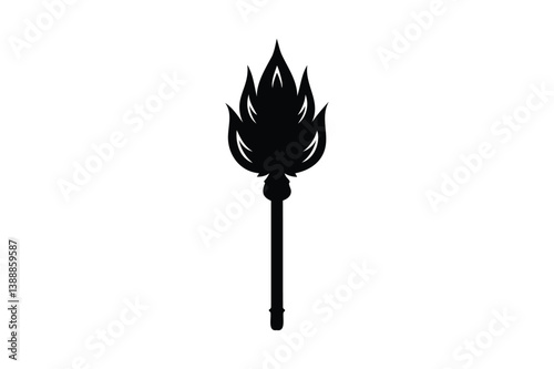 Old fire iron poker silhouette