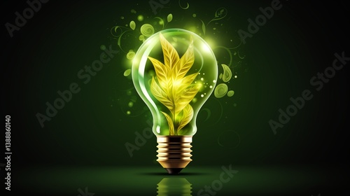Green bulb eco energy concept vector image