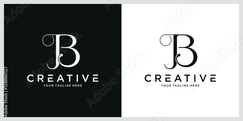 Initial JB or BJ letter logo design vector