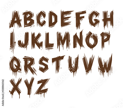 fonts or letter A to Z, uppercase, graffiti style (artwork 4)