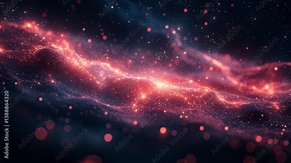 Obraz premium Abstract visualization of internet of things using connected nodes