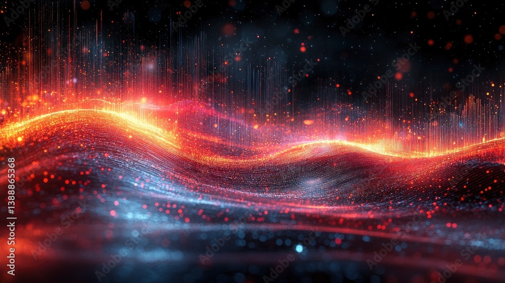 Fototapeta premium Abstract representation of digital music using waveform patterns