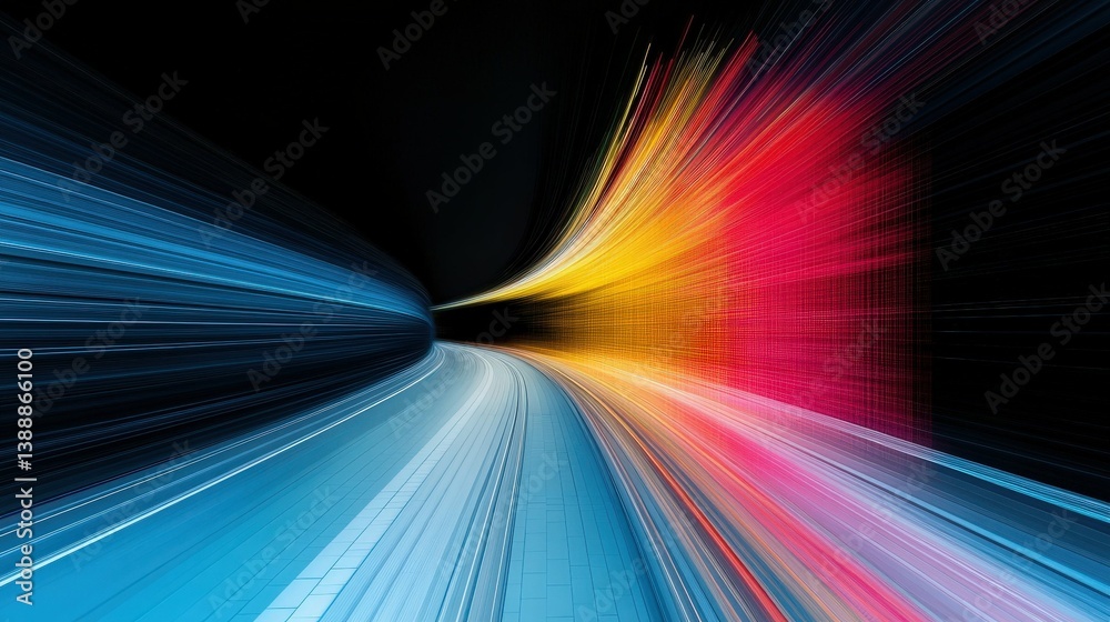 Speed of Light: A vibrant, dynamic image depicting streaks of light in a tunnel, symbolizing rapid motion, technological advancement, and limitless possibilities. Speed of Light: A vibrant, dynamic image depicting streaks of light in a tunnel, symbolizing rapid motion, technological advancement, and limitless possibilities.