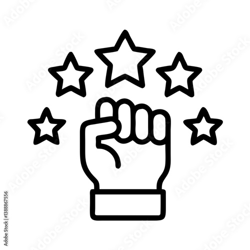 Fist with Stars Icon Design