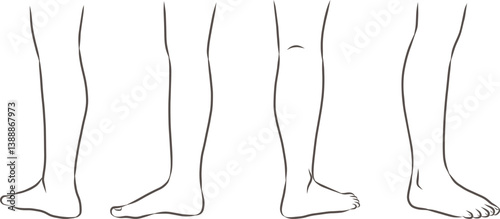 膝から下の脚のパーツイラストセット