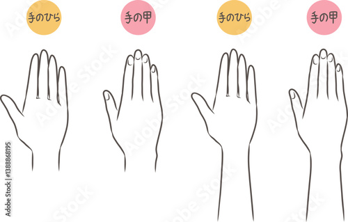 手のパーツイラストセット