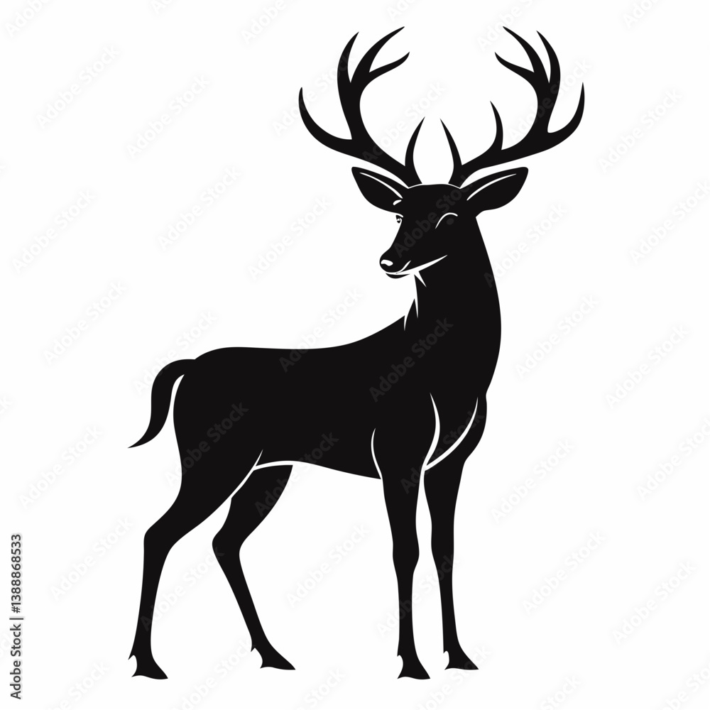 Obraz premium deer silhouette vector