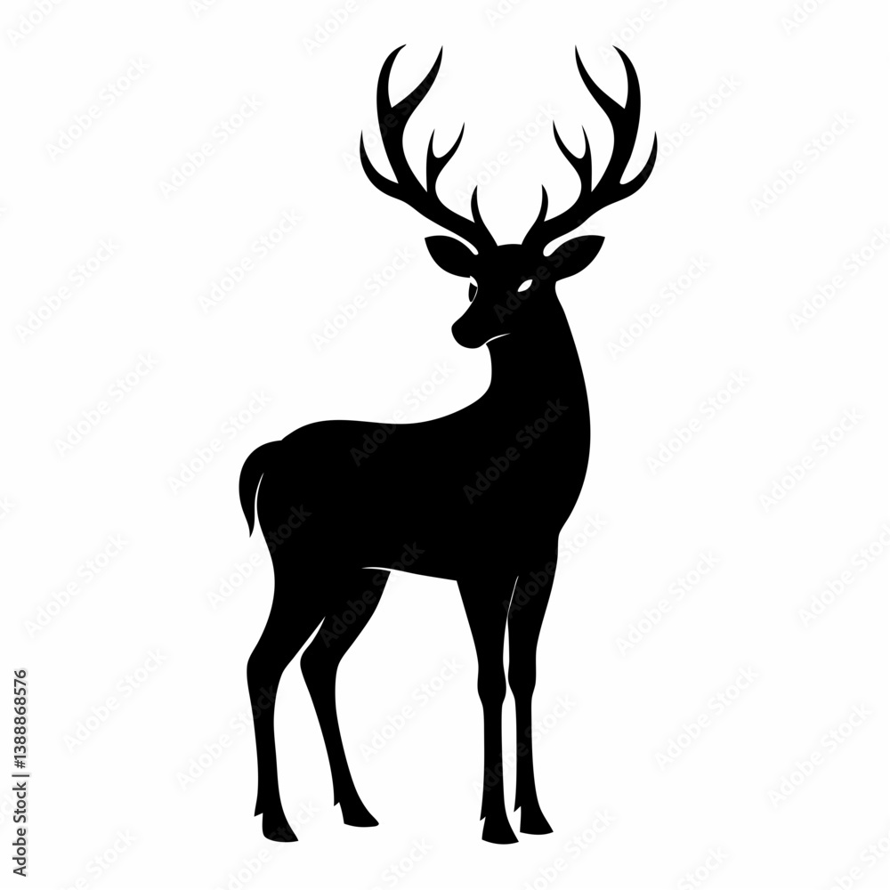 Obraz premium deer silhouette vector