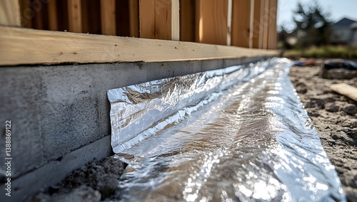 Home foundation with reflective insulation