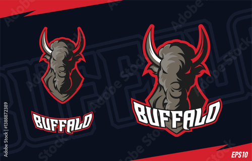 Buffalo sports mascot logo design. Modern emblem for sports team