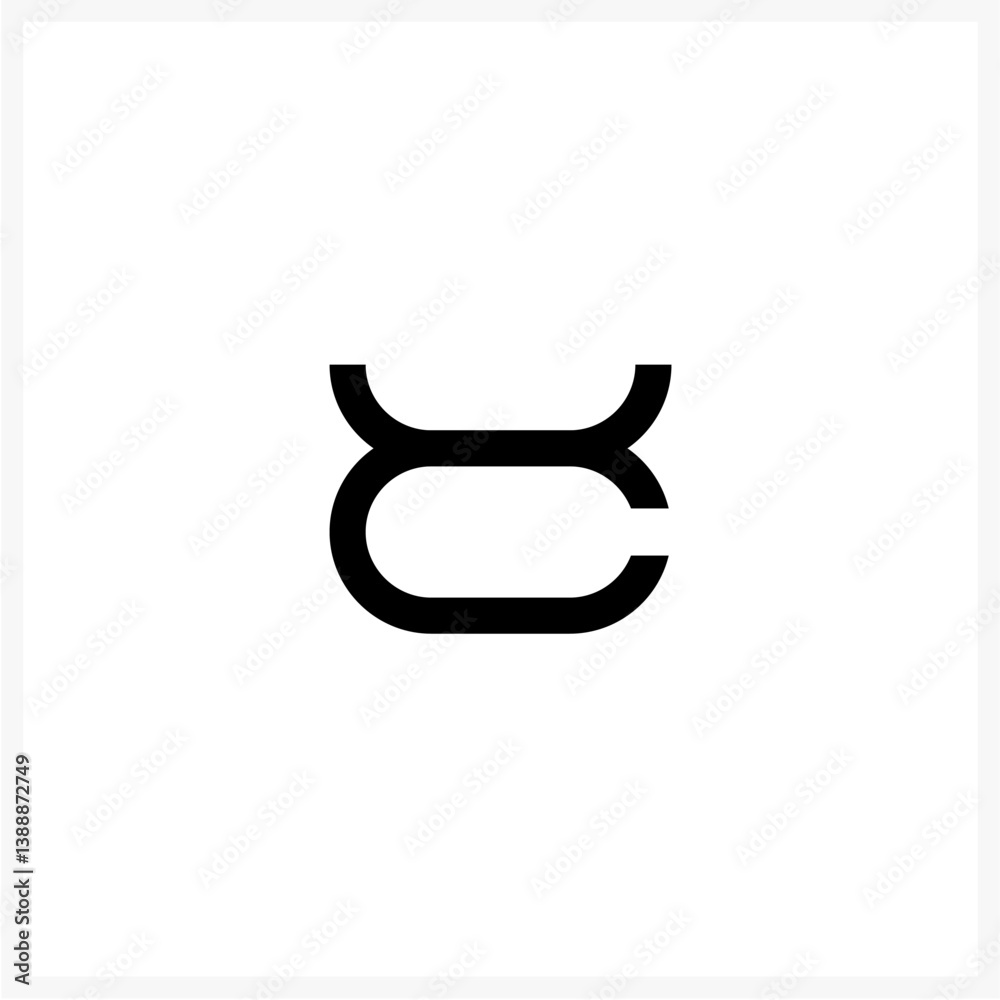Fototapeta premium Minimalist Abstract Bull Horn Symbol Logo