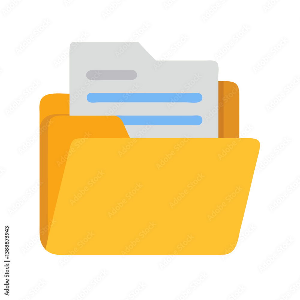 Folder Filled with Documents Inside Icon Design Folder Filled with Documents Inside Icon Design